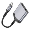 HOCO adapter AUX 2w1 Typ C do Typ C / Jack 3,5 mm 27W LS39 szary
