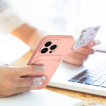 Futerał CARD CASE do IPHONE 15 PRO MAX różowy