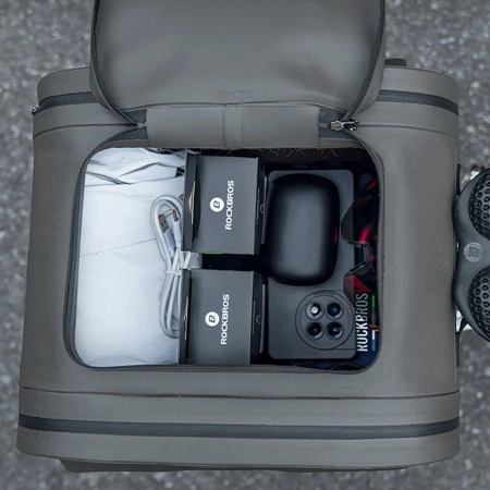 Rockbros waterproof bike pannier, for trunk, capacity 14l - gray