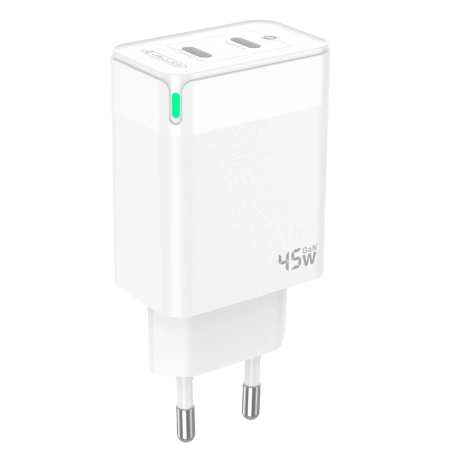 Wall Charger 45W PD GaN 2xUSB-C Jellico C106 white