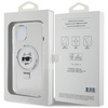 Etui Karl Lagerfeld Ring Stand Choupette Head MagSafe do iPhone 15 Plus - białe