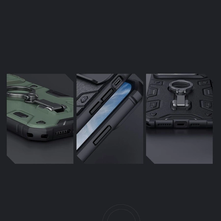 Nillkin CamShield Armor Pro Magnetische Hülle iPhone 14 Plus MagSafe gepanzerte Hülle mit Standring schwarz