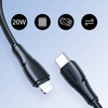 Joyroom USB C - Lightning 20W Kabel der Surpass-Serie für schnelles Aufladen und Datenübertragung 0,25 m schwarz (S-CL020A11)