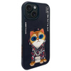 Nimmy etui iPhone 15 6.1" czarny/black Glasses Cool Cat