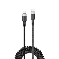 Acefast C14-03 USB-C - USB-C Federkabel 480Mb/s 3A 1,2m - Schwarz