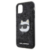 Karl Lagerfeld KLHCN61G2CPK iPhone 11 / Xr 6,1" schwarz/schwarzes Hartschalenetui mit glitzerndem Choupette-Patch