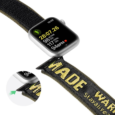Dux Ducis Strap (Outdoor  Version) pasek Apple Watch Ultra, SE, 8, 7, 6, 5, 4, 3, 2, 1 (49, 45, 44, 42  mm) nylonowa opaska bransoleta żółto-zielony