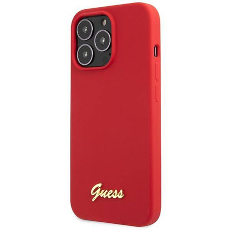 Guess GUHCP13XLSLMGRE iPhone 13 Pro Max 6,7" rot/burgund Hartschale Silikon Vintage Gold Logo