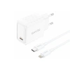 FONENG wall charger EU55 GaN PD 20W 1xUSB-C + cable USB-C - Lightning White