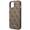 Original Handyhülle IPHONE 14 Guess Hard Case 4G Metal Gold Logo braun