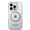 Guess GUHMP14LHTCMU iPhone 14 Pro 6.1" purpurowy/purple hard case Gold Outline Translucent MagSafe