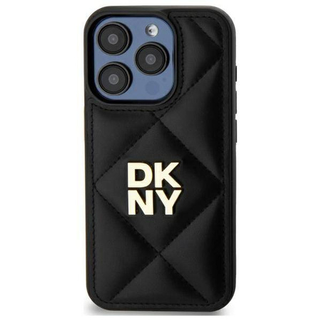 Original Case IPHONE 15 PRO DKNY Quilted Stack Logo (DKHCP15LPQDSLK) black