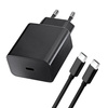 Ładowarka Sieciowa Blue Star ze złączem USB C i kablem typ C - 3A 25W z funkcją ładowania PD i QC 4.0