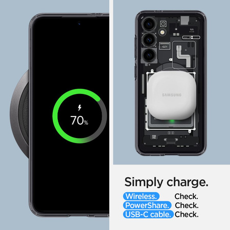 Spigen Ultra Hybrid-Hülle für Samsung Galaxy S24 – Dunkelgrau (Zero One-Muster)