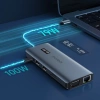 Choetech multifunktionaler HUB mit Display 12in1 USB-C auf USB-C / USB-A / HDMI / VGA / AUX / SD / TF grau (HUB-M26)