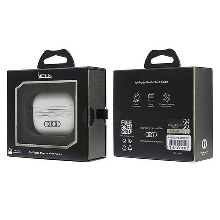 Original Handyhülle APPLE AIRPODS PRO 2 Audi IML Geometric Pattern Cover (AU-IMLAPP2-A6/D3-WE) weiß