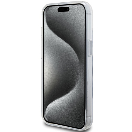 Etui Karl Lagerfeld Ring Stand Choupette Head MagSafe do iPhone 15 Plus - białe