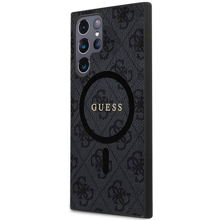 Oryginalne Etui GUESS Hardcase GUHMS24LG4GFRK do Samsung S24 Ultra (Kompatybilny z Magsafe / 4G Ring classic logo / czarny)