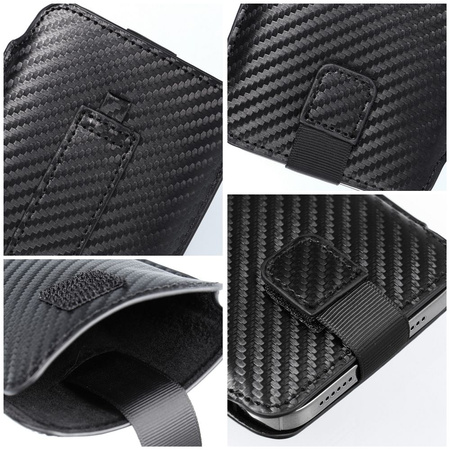 Futerał Uniwersalny POCKET Carbon - Model 16 - do SAMSUNG A22  5G / LTE ( 4G ) /  S21 FE / A31 / 531 / M21 / A6 Plus 2018 / A7 2018 XIAOMI Mi 11 Lite 5G OPPO Reno 5 HUAWEI Mate 20 Lite / P20 Lite