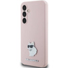 Karl Lagerfeld Choupette Metal Pin-Hülle aus Silikon für Samsung Galaxy S23 FE – Rosa