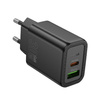 HOCO ładowarka sieciowa USB A + Typ C PD QC3.0 3A 30W N63 czarna