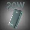 Powerbank SBS 10000 mAh 20W mit integriertem USB-C-Kabel und Digitalanzeige - grau