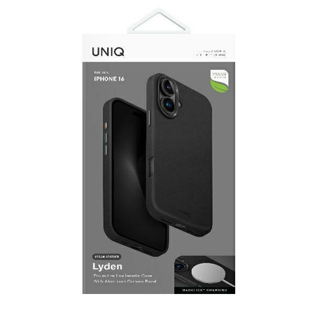 UNIQ etui Lyden iPhone 16 6.1"Magclick Charging czarny/dallas black