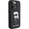 Karl Lagerfeld nakładka do iPhone 15 Pro 6,1" KLHCP15LSAKKNSCK czarna hardcase Saffiano Cardslots and Stand Monogram Ikonik Patch