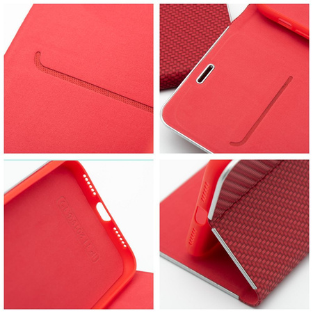 Kabura LUNA Book Carbon do SAMSUNG S25 Plus czerwony