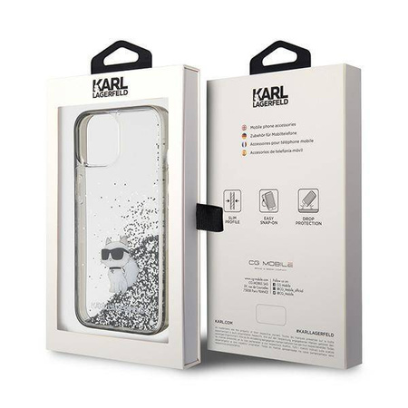 Karl Lagerfeld nakładka do iPhone 15 6,1&quot; KLHCP15SLKCNSK KARL HC LIQ. GLITTER C transparentna
