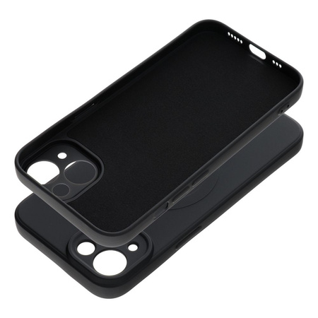 Etui do iPhone 14 czarne Magsafe + Szkło na ekran + szkło na aparat