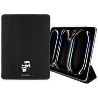 Karl Lagerfeld Saffiano Magnetische Karl & Choupette iPad Pro 13" 2024 Buchcover-Hülle - Schwarz