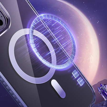Kingxbar PQY Ice Crystal Series Magnethülle für iPhone 14 Pro MagSafe grau