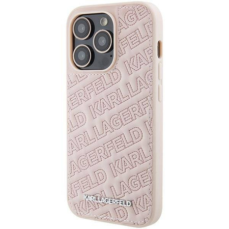 Karl Lagerfeld Quilted K Pattern Hülle für iPhone 15 Pro Max – Rosa