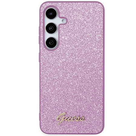 Etui Guess Glitter Script na Samsung Galaxy S24 - fioletowe