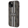 Guess nakładka do iPhone 15 6,1&quot; GUHMP15SP4RPSW HC MAGSAFE 4G PRINTED STRIPES brązowa