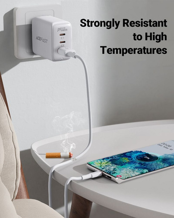 Acefast USB cable - USB Type C 1.2m, 3A white (C2-04 white)