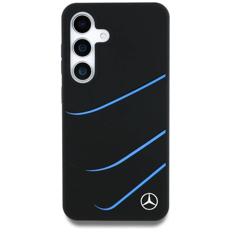 Original Handyhülle SAMSUNG GALAXY S25 Mercedes Silicone Contrasted Curves MagSafe schwarz