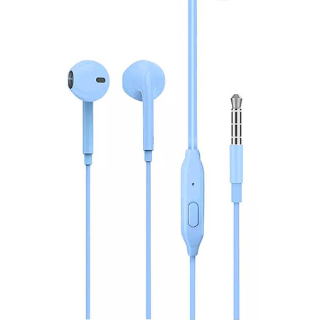 SŁUCHAWKI UNIWERSALNE DENMEN JACK 3,5 CALA NIEBIESKIE DOUSZNE DR01