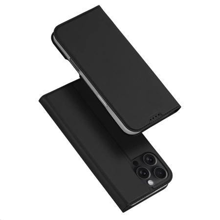 Etui Dux Ducis Skin Pro na iPhone 16 Pro Max z klapką i miejscem na kartę - czarne