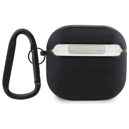Case APPLE AIRPODS 4 Mercedes Leather Metal Logo Cover (MEA4CSLBK) black