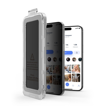 SZKŁO PRYWATYZUJĄCE TECH-PROTECT QUICK SET SPY+ 2-PACK IPHONE 16 PRO MAX PRIVACY