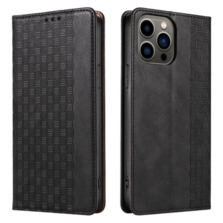 Magnet Strap Case für iPhone 14 Pro Flip Wallet Mini Lanyard Ständer Schwarz