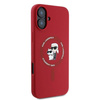 Etui Karl Lagerfeld Silicone Karl&Choupette Heads Ring MagSafe na iPhone 16 Plus - czerwone