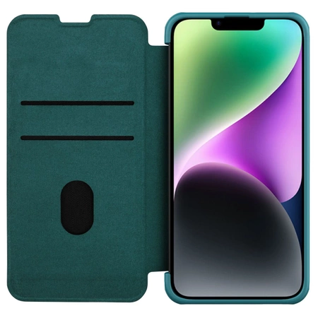 Nillkin Qin Leather Pro Case iPhone 14 Plus Camera Cover Holster Cover Flip Case Green
