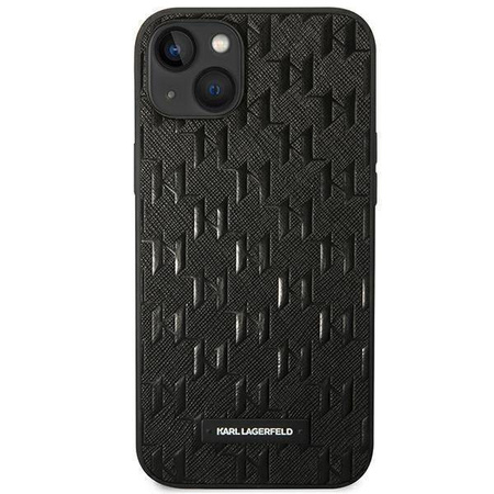 Original Case IPHONE 14 PLUS Karl Lagerfeld Hardcase Saffiano Mono Metal Logo (KLHCP14MSAKLHPK) black