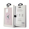 Oryginalne Etui KARL LAGERFELD hardcase Silicone Karl & Choupette Ring MagSafe KLHMP15XSCMKCRHP do Iphone 15 Pro Max różowy