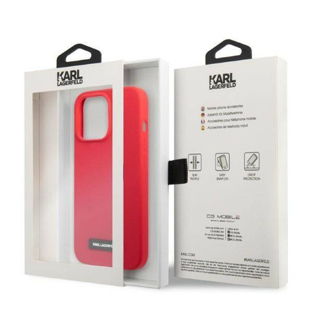 Original Case IPHONE 13 PRO Karl Lagerfeld Hardcase Silicone Plaque red