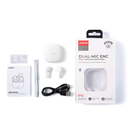 Joyroom TWS Ohrhörer kabellos ENC wasserdicht IPX4 Bluetooth 5.3 weiß (JR-TL11)