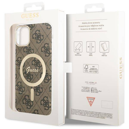 Guess GUHMN61H4STW iPhone 11 6.1" brown/brown hardcase 4G MagSafe